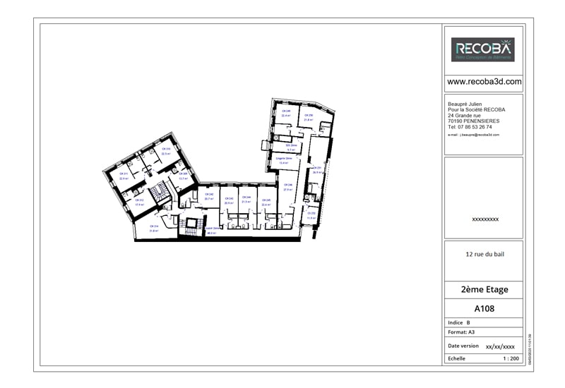 Plan 2D de terrasses