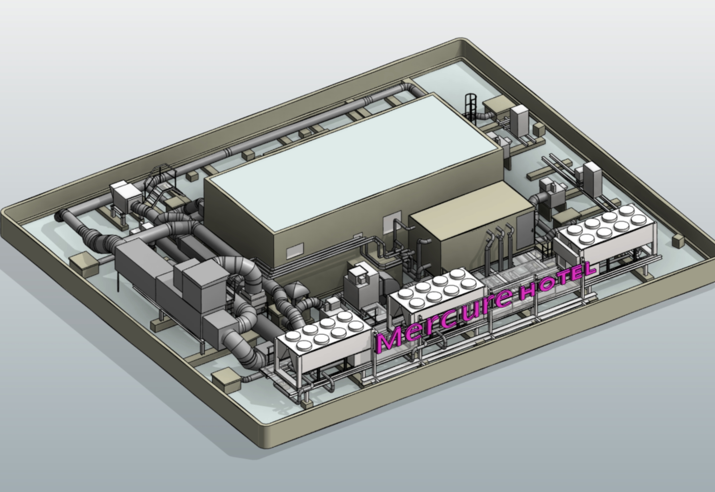 Modélisation 3D d'un toit d'hôtel Relevé 3D et modélisation 3D